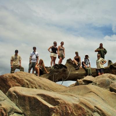 Teenagers spend time together volunteering with wildlife in Botswana through Projects Abroad A group of volunteers helps with conservation work in Botswana for teenagers